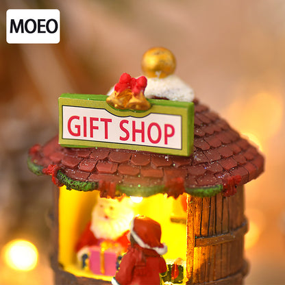 Ornement de Noël — Mini Maison en Résine, Boutique du Père Noël