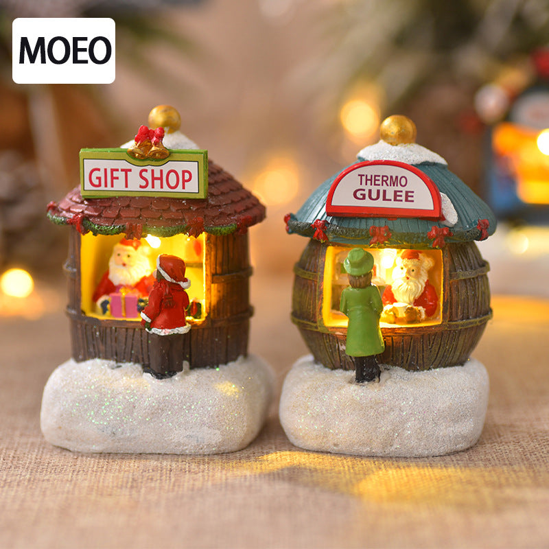 Ornement de Noël — Mini Maison en Résine, Boutique du Père Noël