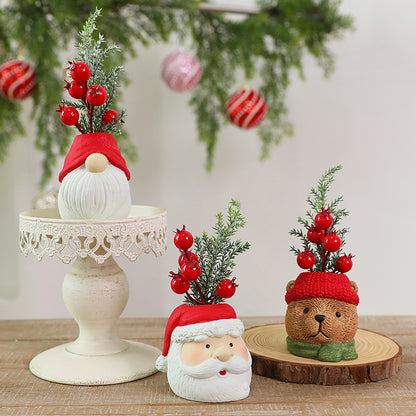 Ornement de décoration de Noël en résine, poupée gnome, Père Noël, bonhomme de neige.