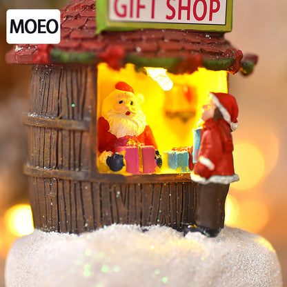 Ornement de Noël — Mini Maison en Résine, Boutique du Père Noël